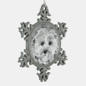 Ornement Flocon De Neige Chiot "Ollie" de Cavapoo. (Gauche)