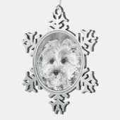 Ornement Flocon De Neige Chiot "Ollie" de Cavapoo. (Vue impression)