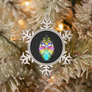 Ornement Flocon De Neige Chouette Oracle de la lumière stellaire