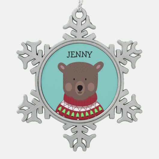 Ornement Flocon De Neige Christmas Bear (Devant)