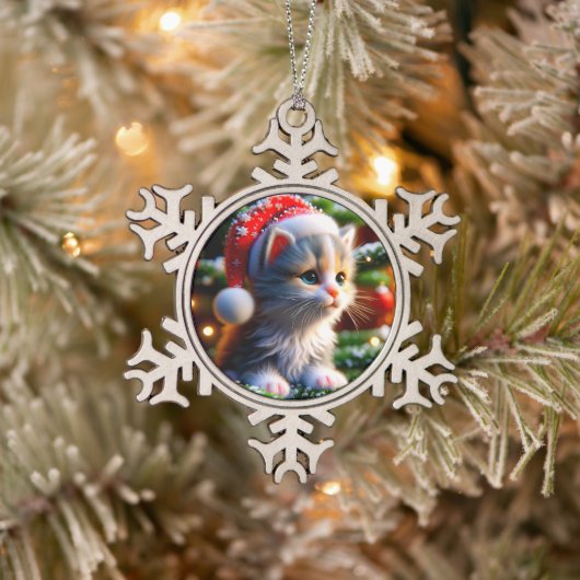 Ornement Flocon De Neige Christmas Kitten (Arbre)