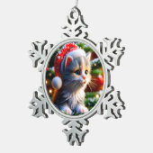 Ornement Flocon De Neige Christmas Kitten (Vue impression)
