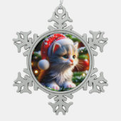 Ornement Flocon De Neige Christmas Kitten (Devant)