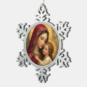 Ornement Flocon De Neige Christmas Madonna and Child (Vue impression)