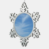 Ornement Flocon De Neige Ciel bleu avec nuages blancs Abstrait Nature Photo (Vue impression)