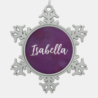 Ornement Flocon De Neige Ciel d'étoile violette