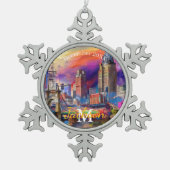 Ornement Flocon De Neige Cincinnati Snowflake Anneau de Noël (Devant)