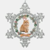 Ornement Flocon De Neige Cinnamon Cat Photo Personalized Snowflake Christma (Devant)