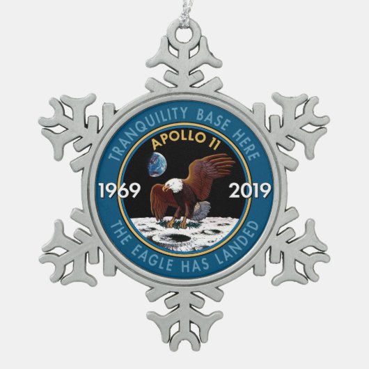 Ornement Flocon De Neige Cinquantième insignes de correction de mission (Devant)