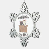 Ornement Flocon De Neige Citation drôle Accueil est où est votre chat (Vue impression)