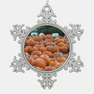 Ornement Flocon De Neige Citrouilles et Chrysanthèmes Photographie de la ré