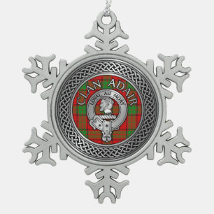 Ornement Flocon De Neige Clan Adair Crest & Tartan Knot