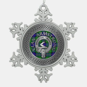 Ornement Flocon De Neige Clan Armstrong Crest & Tartan Knot