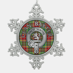 Ornement Flocon De Neige Clan Baxter Crest et Tartan