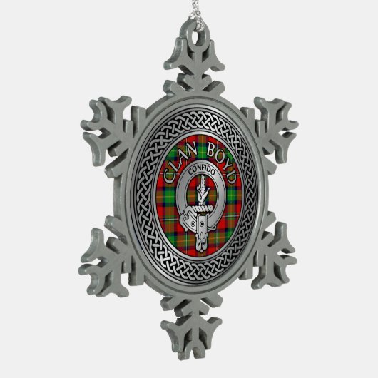 Ornement Flocon De Neige Clan Boyd Crest & Tartan Knot (Gauche)