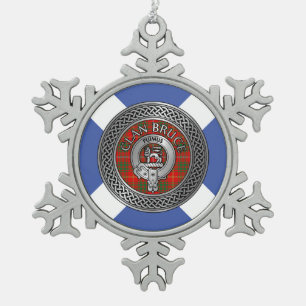 Ornement Flocon De Neige Clan Bruce Crest & Tartan Knot