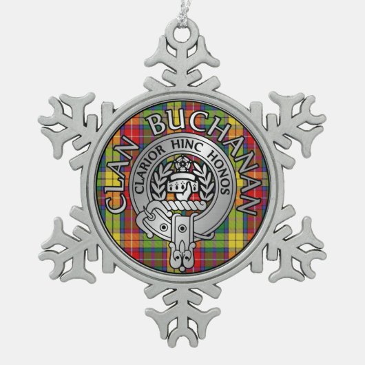 Ornement Flocon De Neige Clan Buchanan Crest & Tartan (Devant)