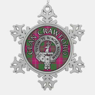 Ornement Flocon De Neige Clan Crawford Crest & Tartan