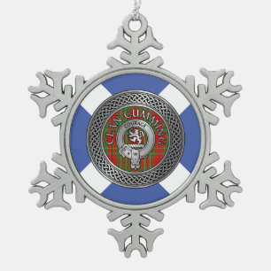 Ornement Flocon De Neige Clan Cumming Crest & Tartan Knot