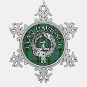Ornement Flocon De Neige Clan Davidson Crest & Tartan