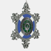 Ornement Flocon De Neige Clan Davidson Crest & Tartan Knot (Gauche)