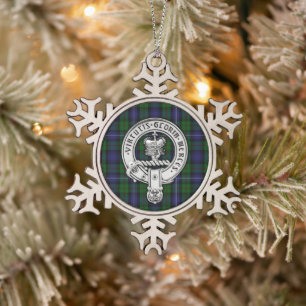 Ornement Flocon De Neige Clan Donnachaidh (Robertson) Crest /Hunting Tartan