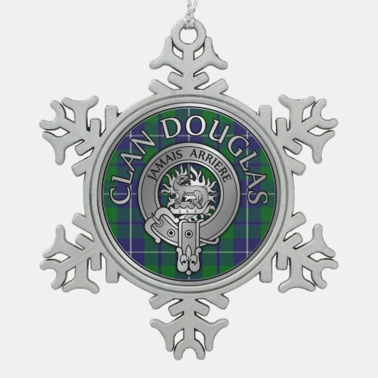 Ornement Flocon De Neige Clan Douglas Crest & Tartan (Devant)