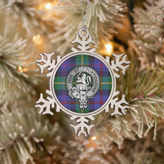 Ornement Flocon De Neige Clan Farquharson Crest & Tartan (Arbre)