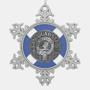 Ornement Flocon De Neige Clan Gladstone Crest & Tartan