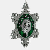 Ornement Flocon De Neige Clan Graham Crest & Tartan (Gauche)