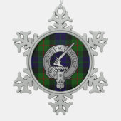 Ornement Flocon De Neige Clan Gunn Crest & Tartan (Devant)
