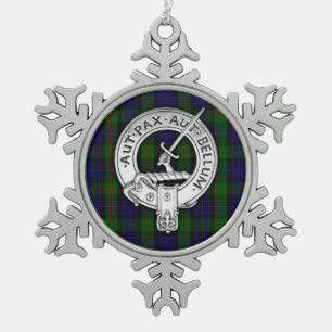 Ornement Flocon De Neige Clan Gunn Crest & Tartan