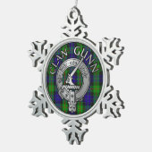 Ornement Flocon De Neige Clan Gunn Crest & Tartan (Vue impression)