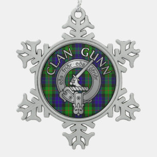 Ornement Flocon De Neige Clan Gunn Crest & Tartan