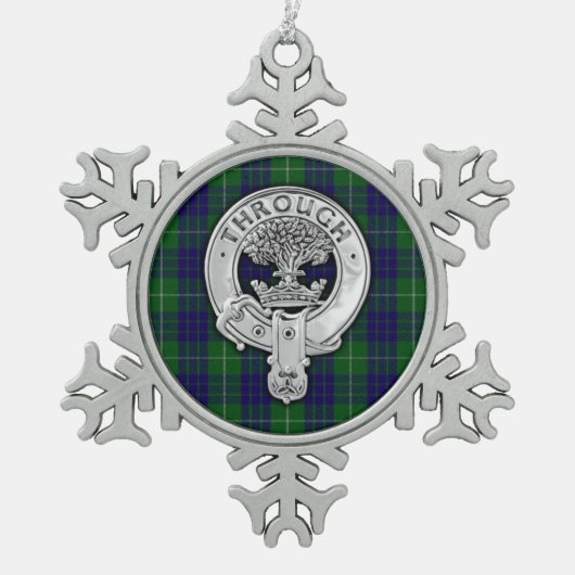 Ornement Flocon De Neige Clan Hamilton Crest & Hunter Tartan (Devant)
