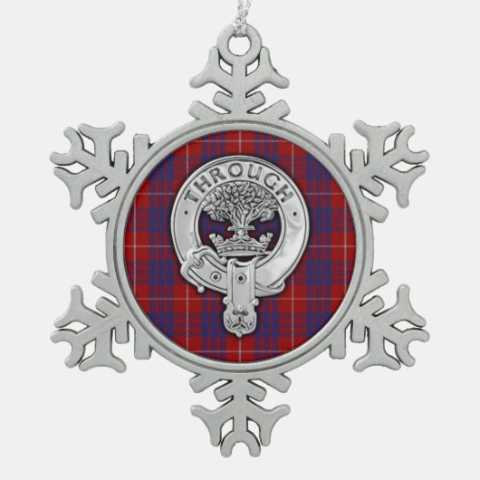 Ornement Flocon De Neige Clan Hamilton Crest & Tartan (Devant)