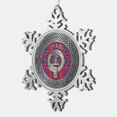 Ornement Flocon De Neige Clan Hamilton Crest & Tartan Knot (Vue impression)