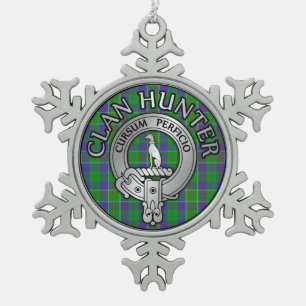 Ornement Flocon De Neige Clan Hunter Crest & Tartan