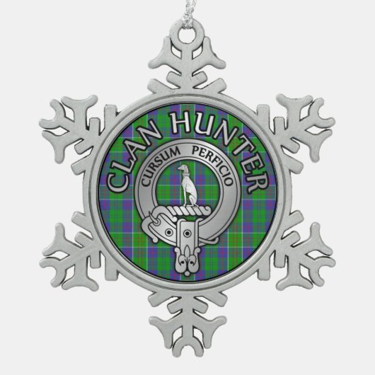 Ornement Flocon De Neige Clan Hunter Crest & Tartan (Devant)