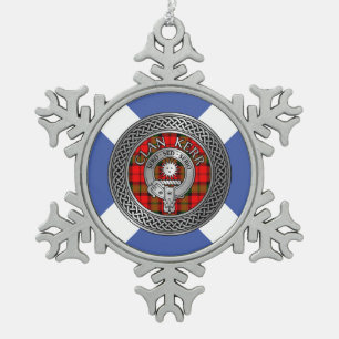 Ornement Flocon De Neige Clan Kerr Crest & Tartan Knot