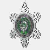 Ornement Flocon De Neige Clan MacDonald Crest & Tartan Knot (Vue impression)