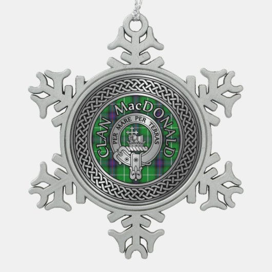 Ornement Flocon De Neige Clan MacDonald Crest & Tartan Knot (Devant)