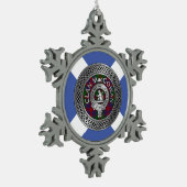 Ornement Flocon De Neige Clan MacGowan Crest & Tartan Knot (Gauche)