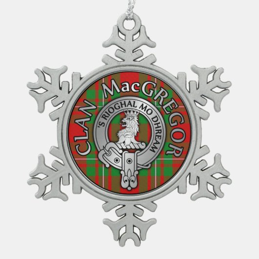 Ornement Flocon De Neige Clan MacGregor Crest & Tartan (Devant)