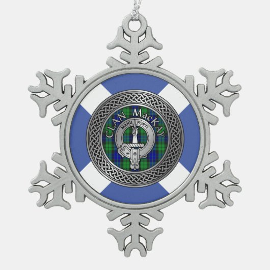Ornement Flocon De Neige Clan MacKay Crest & Tartan Knot (Devant)