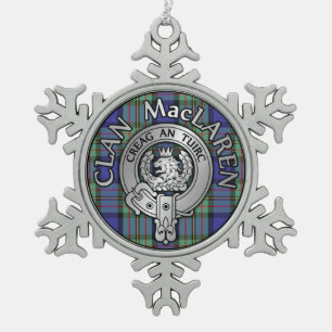 Ornement Flocon De Neige Clan MacLaren Crest & Tartan