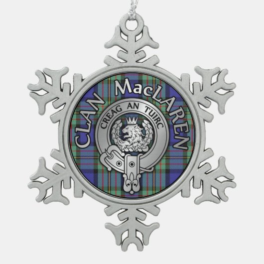 Ornement Flocon De Neige Clan MacLaren Crest & Tartan (Devant)