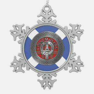 Ornement Flocon De Neige Clan MacLean Crest & Tartan Knot