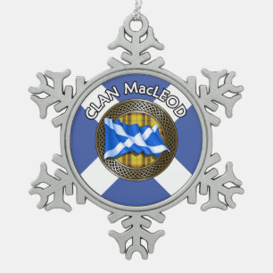 Ornement Flocon De Neige Clan MacLeod Tartan Knot & Drapeau