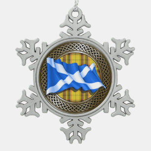 Ornement Flocon De Neige Clan MacLeod Tartan Knot & Drapeau